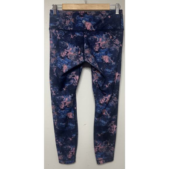 LULULEMON Wunder Under Leggings Size 8 Moody Mirage Bark Berry Navy Pant 26” - Picture 2 of 6